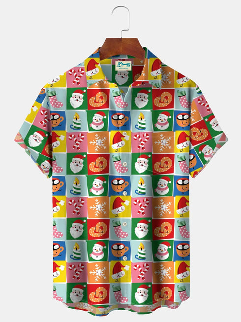 Men's Christmas Funny Graphic Short Sleeve Hawaiian Shirt
